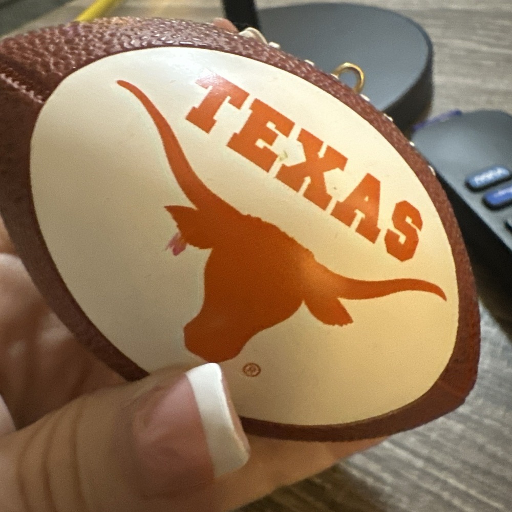 Football Ornament Longhorns Texas Christmas College UT Tree‎ Orange White - Picture 6 of 6